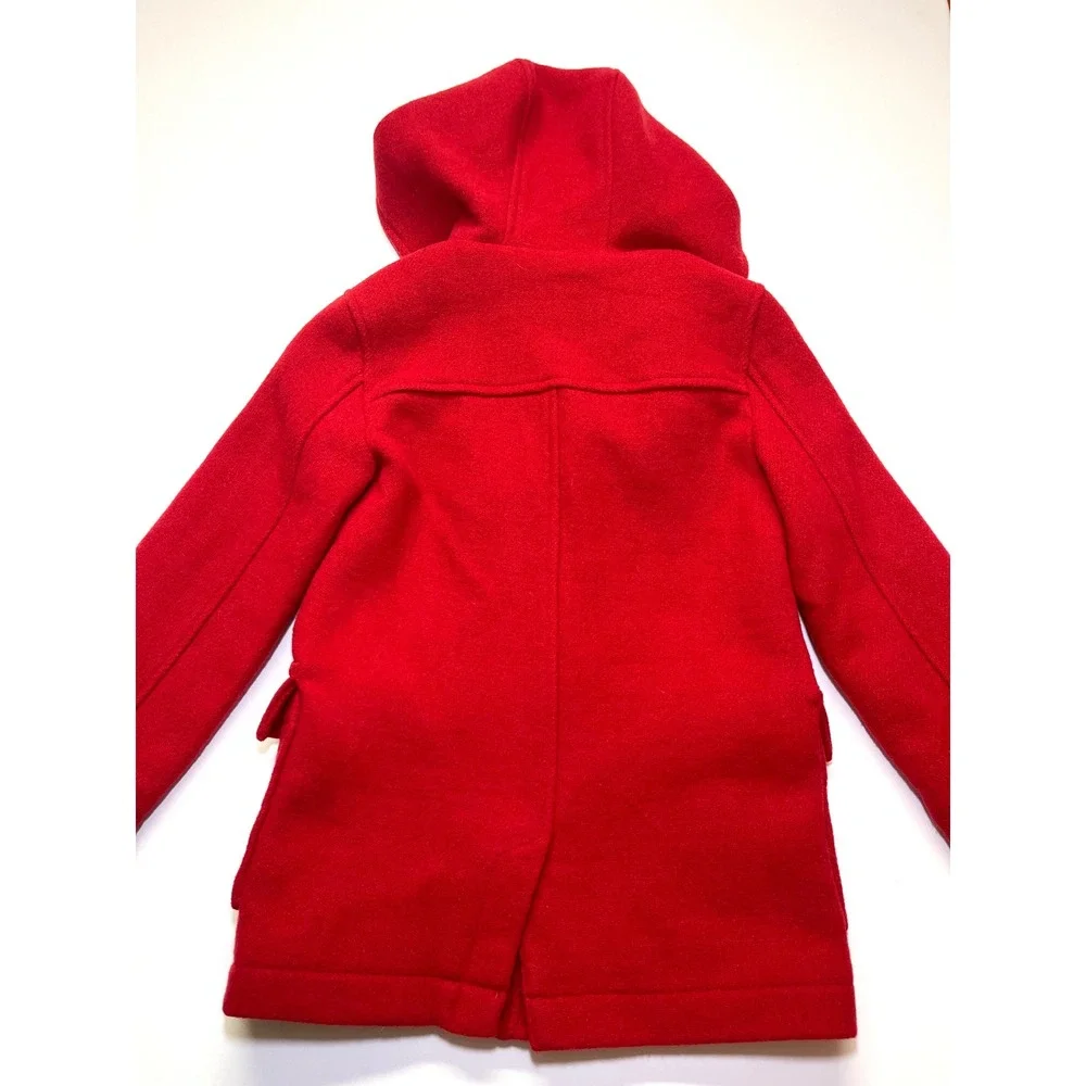 GAP Kids Red Wool Blend Hooded Duffle Coat Toggle Jacket Size S 6-7 GK98